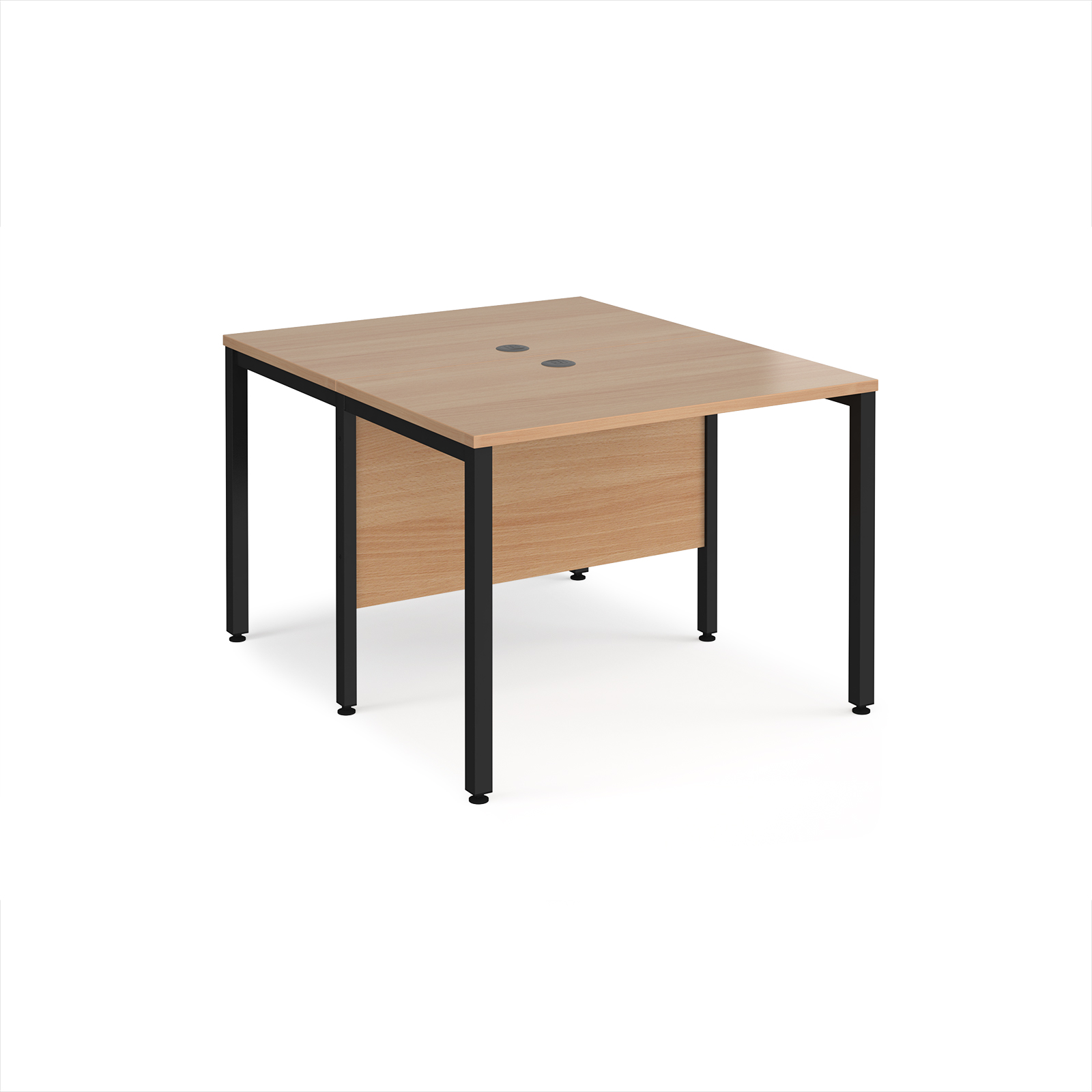 Maestro 25 bench back to back straight desks 1200mm — Beech
