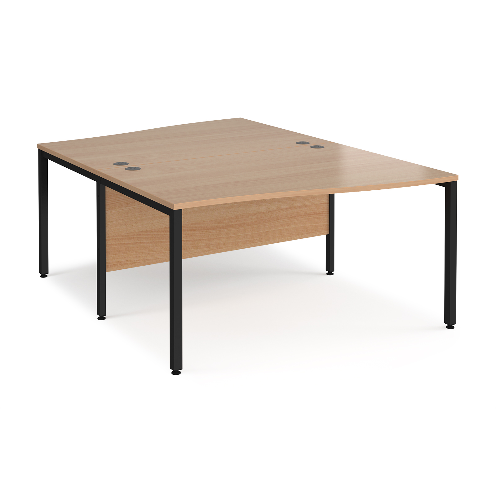Maestro 25 bench back to back wave desks — Beech