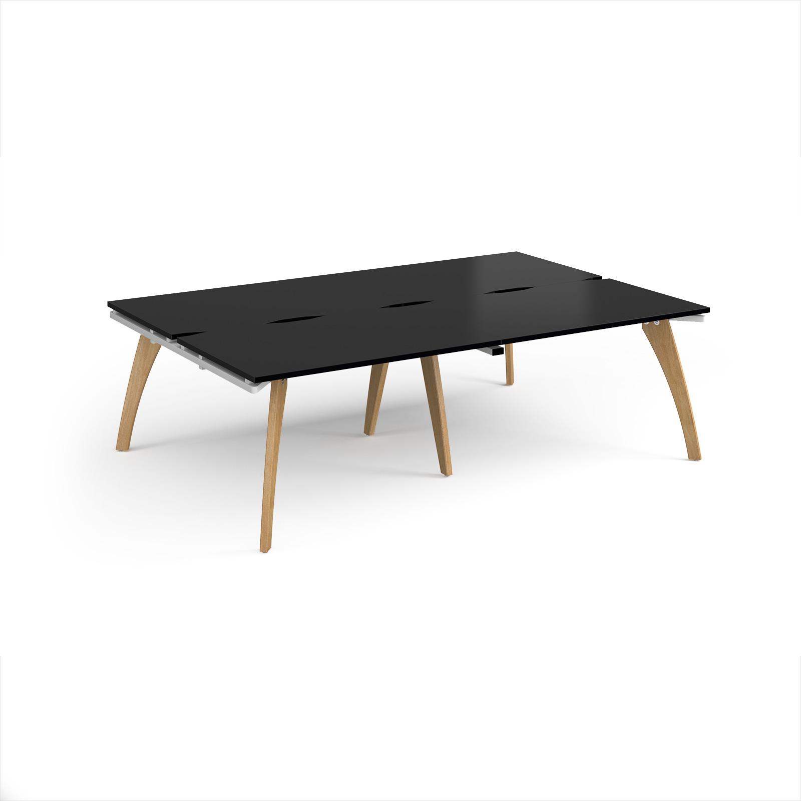 Fuze double back to back desks 1600mm deep — Black