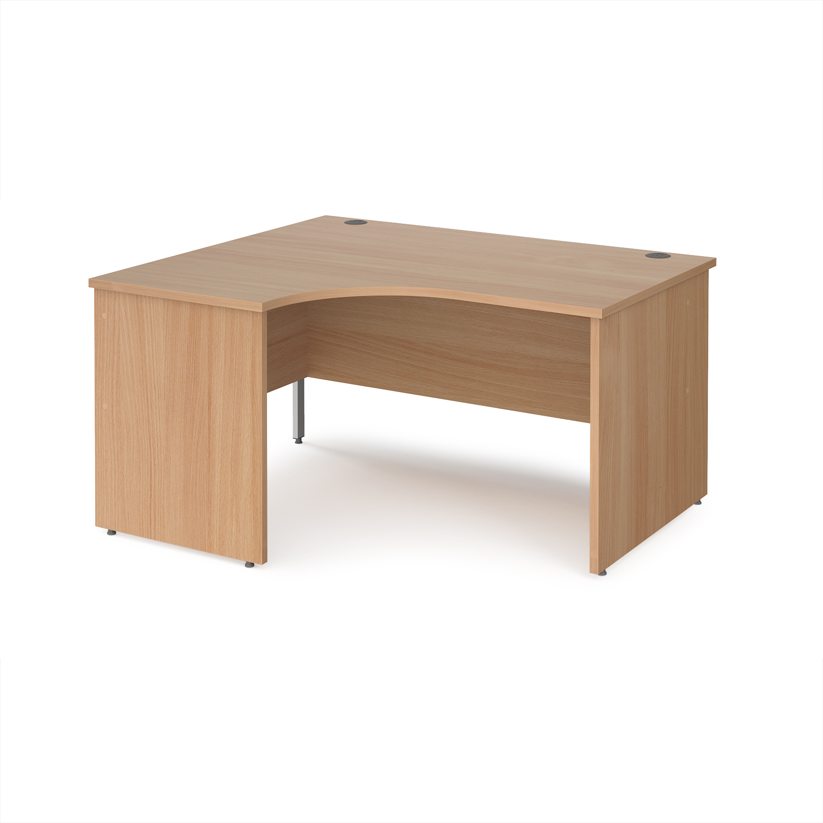 Maestro 25 panel end left hand ergonomic desk — Beech