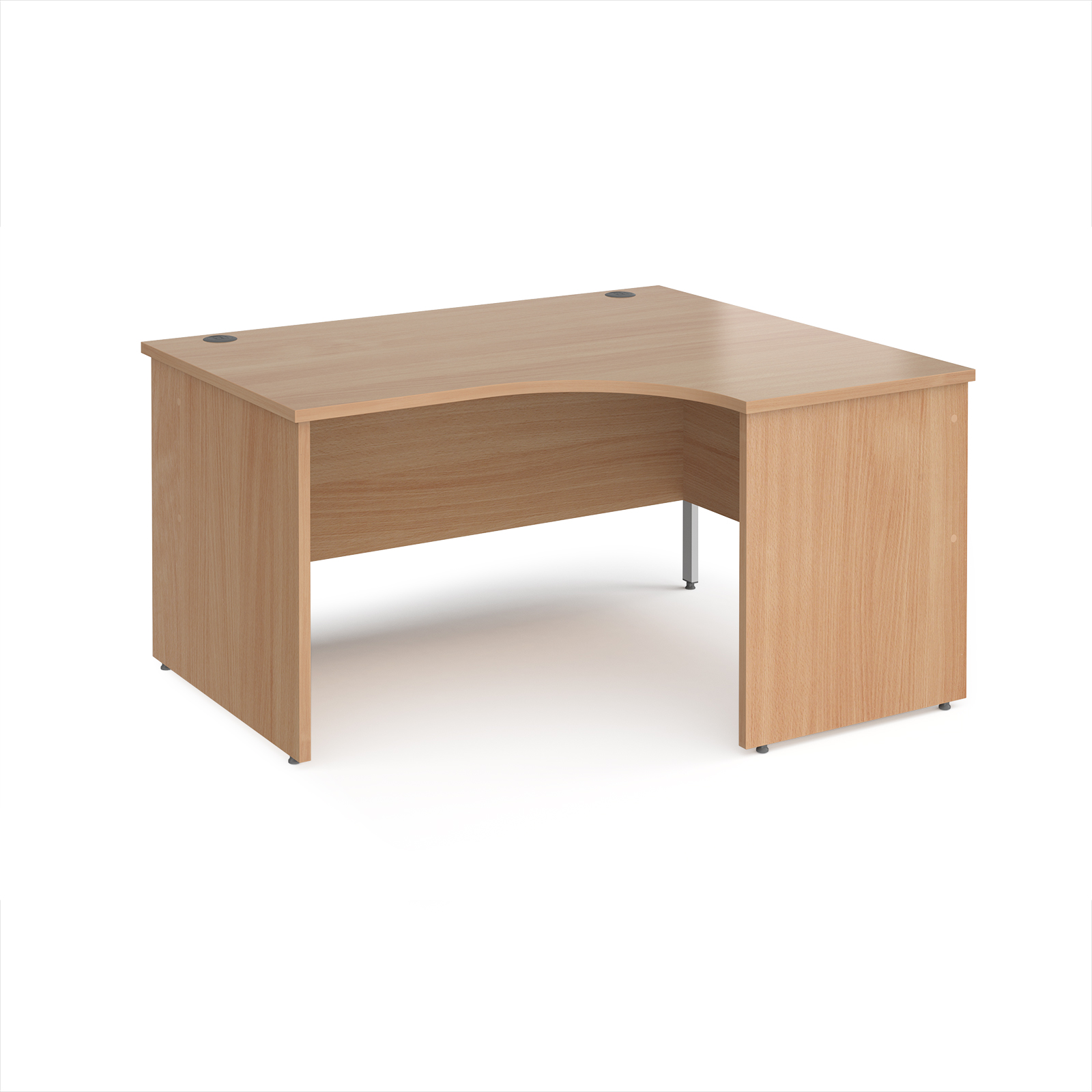 Maestro 25 panel end right hand ergonomic desk — Beech