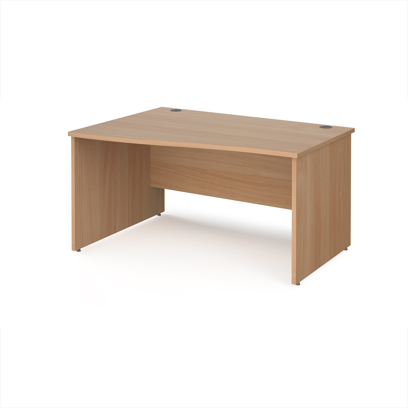 Maestro 25 panel end left hand wave desk — Beech