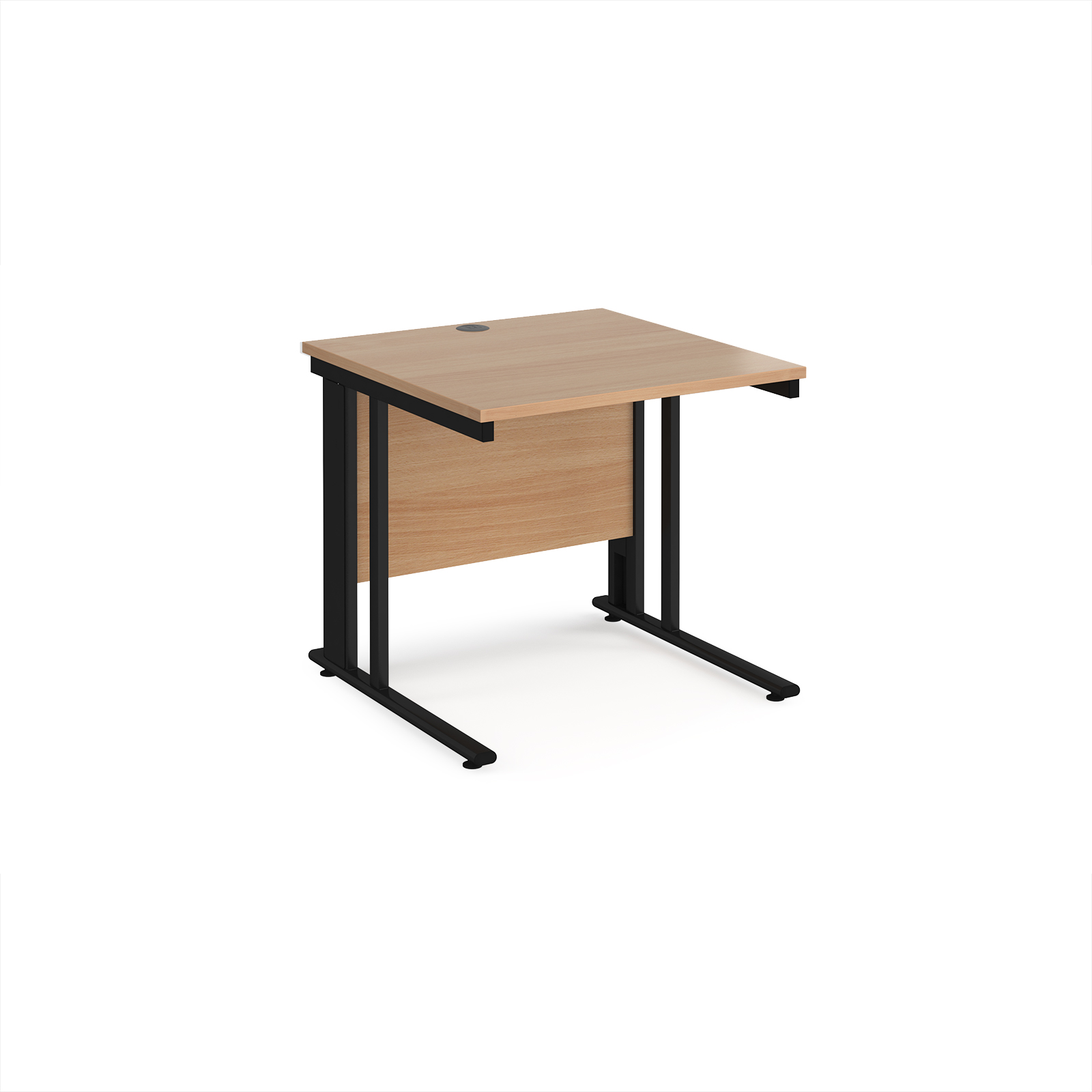 Maestro 25 cable managed 800mm deep desk — Beech