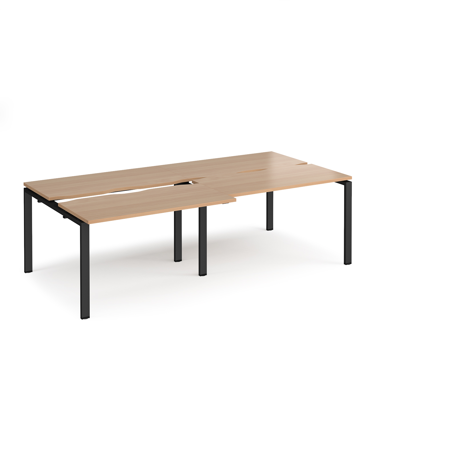 Adapt sliding top double B2B desks 1200mm deep — Beech