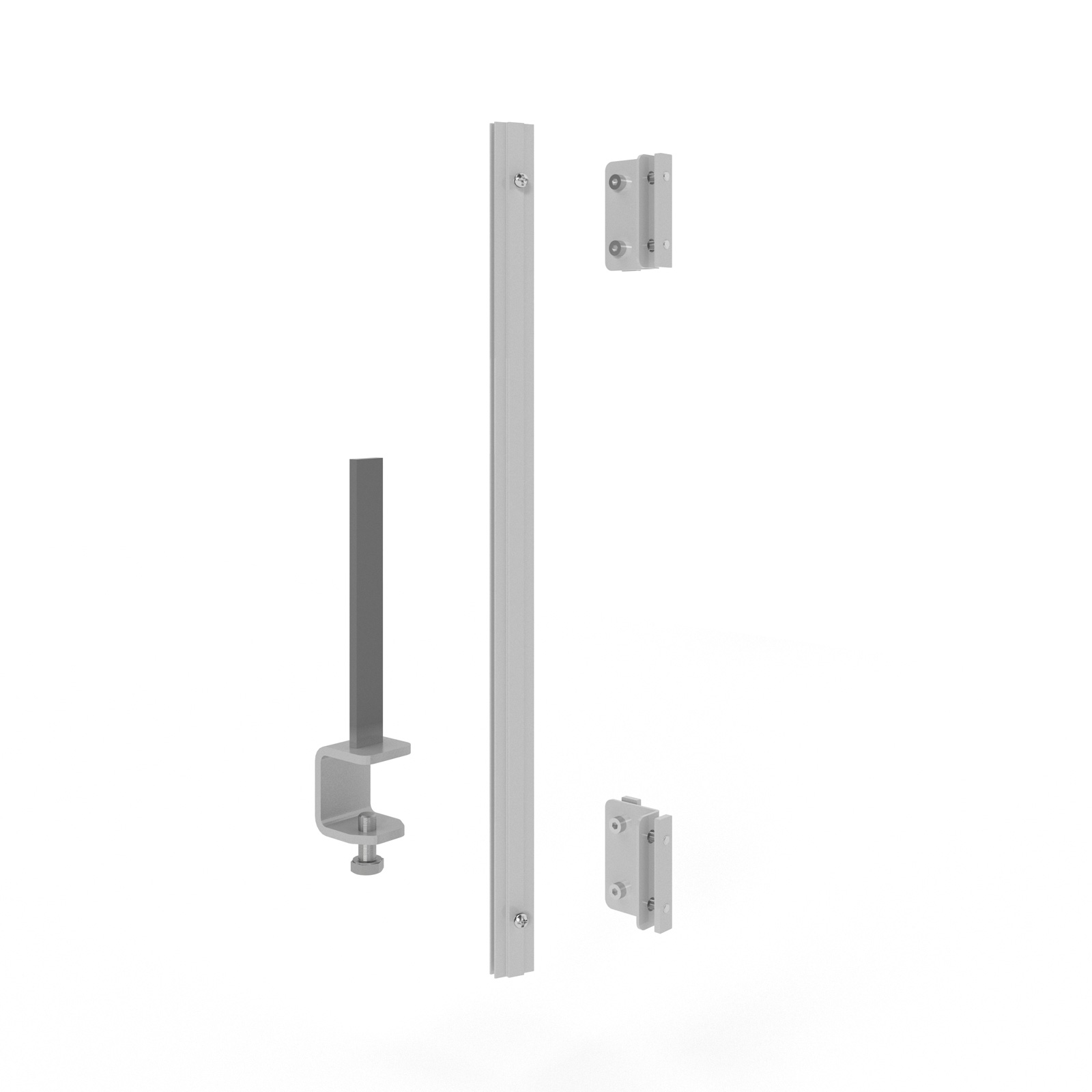 Aluminium framed screen front bracket - mid-runs — Silver