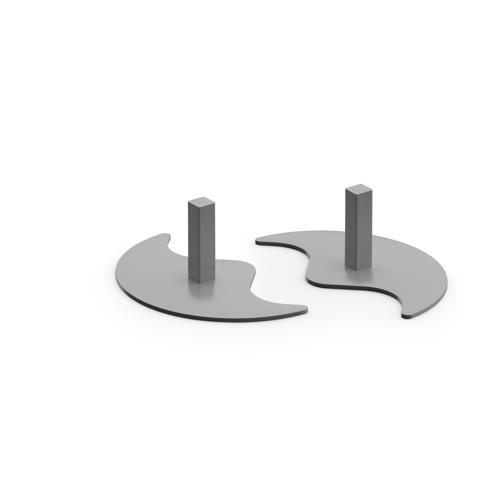 Vibe floor standing screen feet (pair) — Silver