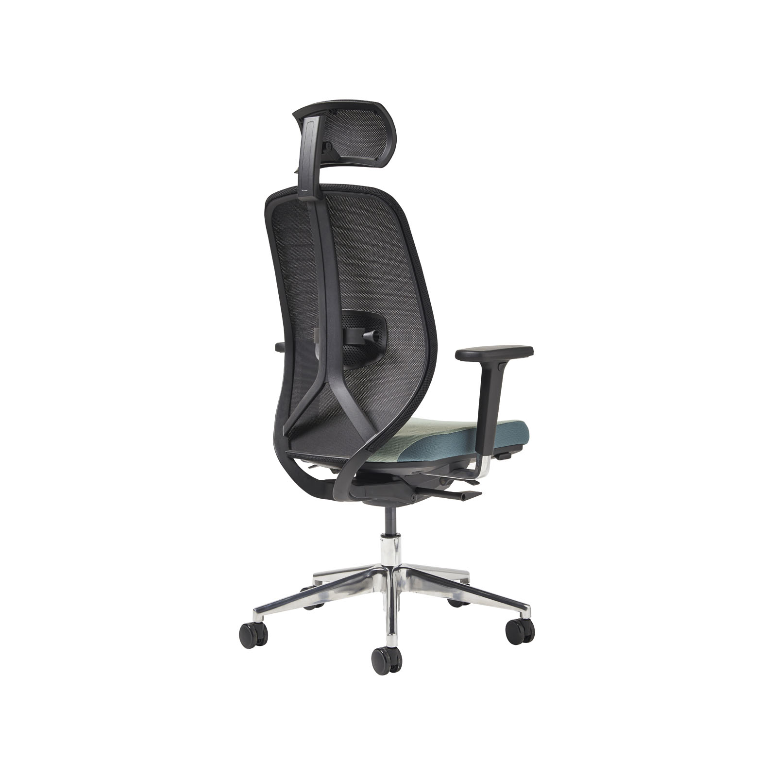 Kura mesh task with head rest - aluminium — Made to Order
