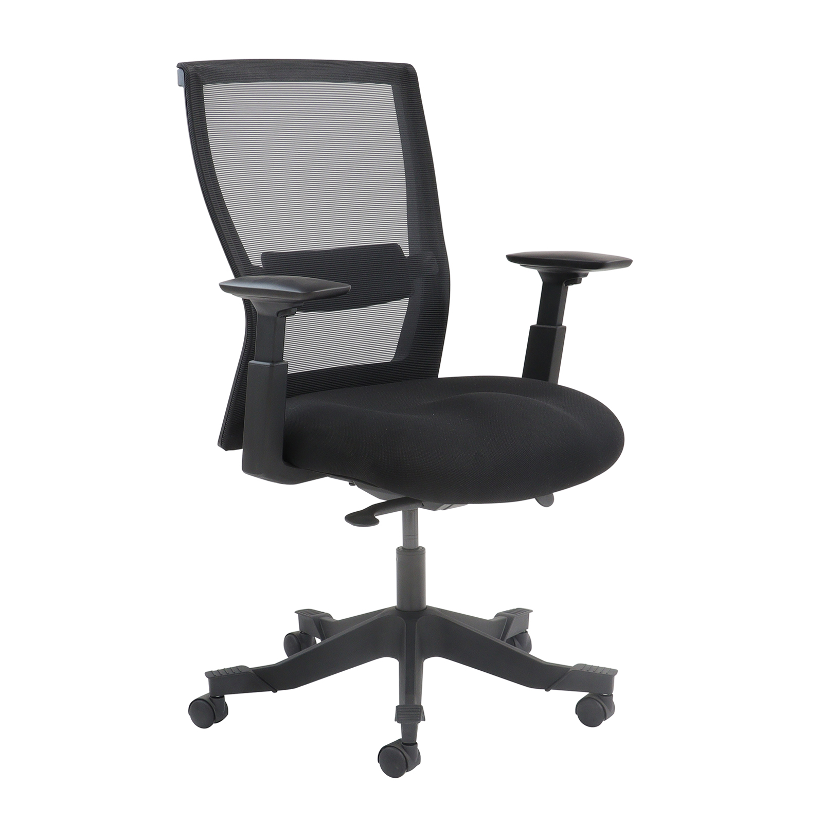 Yasmin mesh back operator chair with fabric seat and mesh back — Black