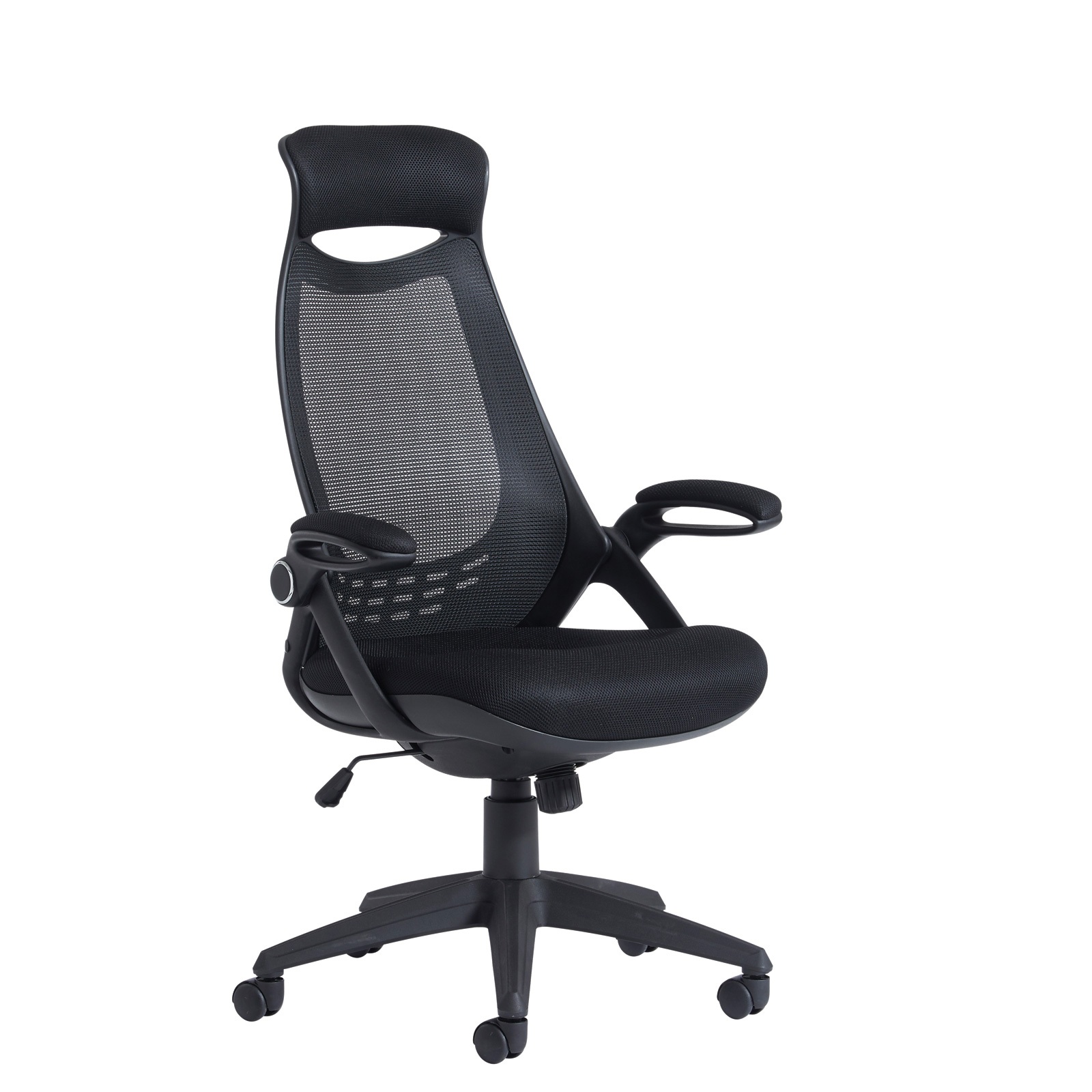 Tuscan mesh high back chair with head support — Black