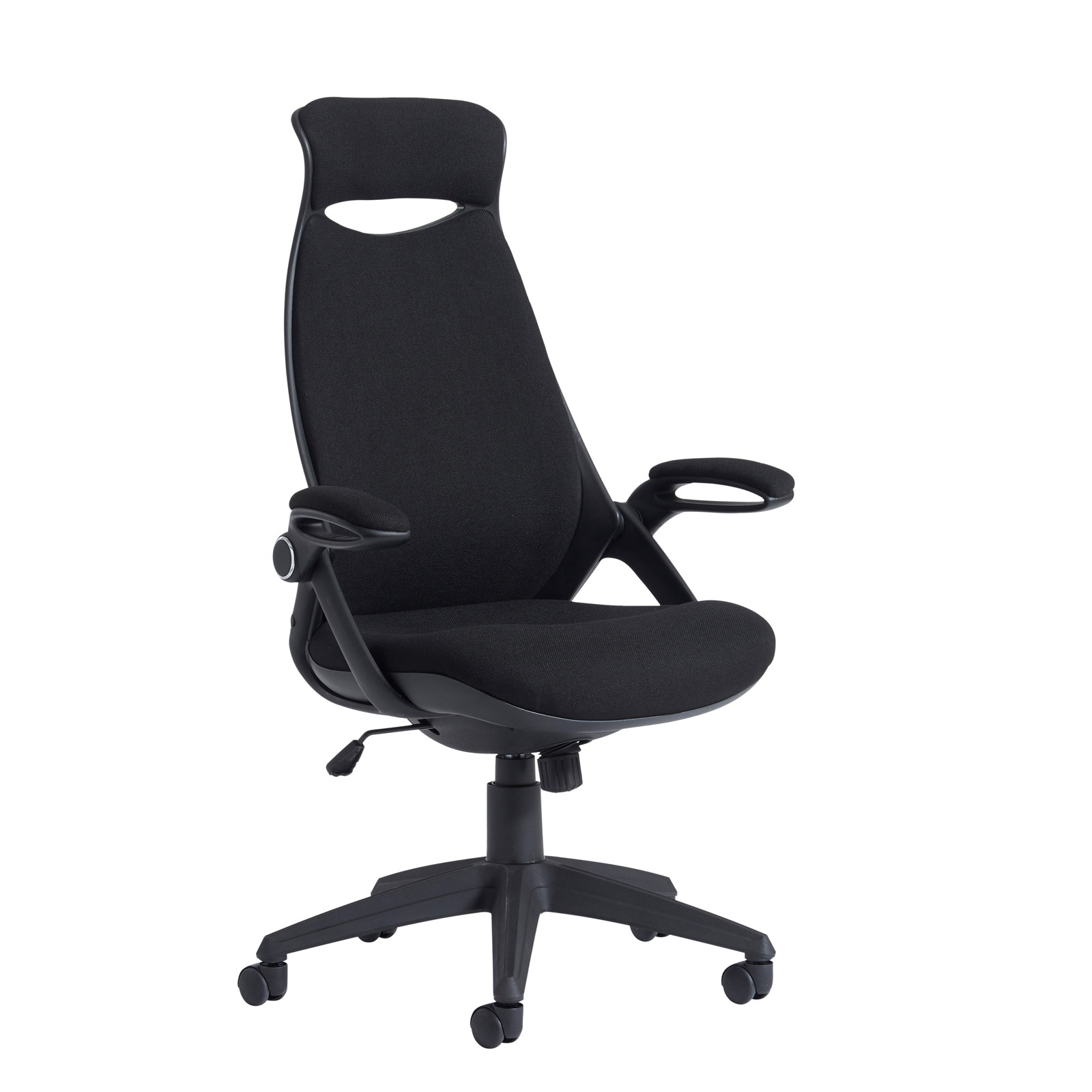 Tuscan fabric managers chair with head support — Black