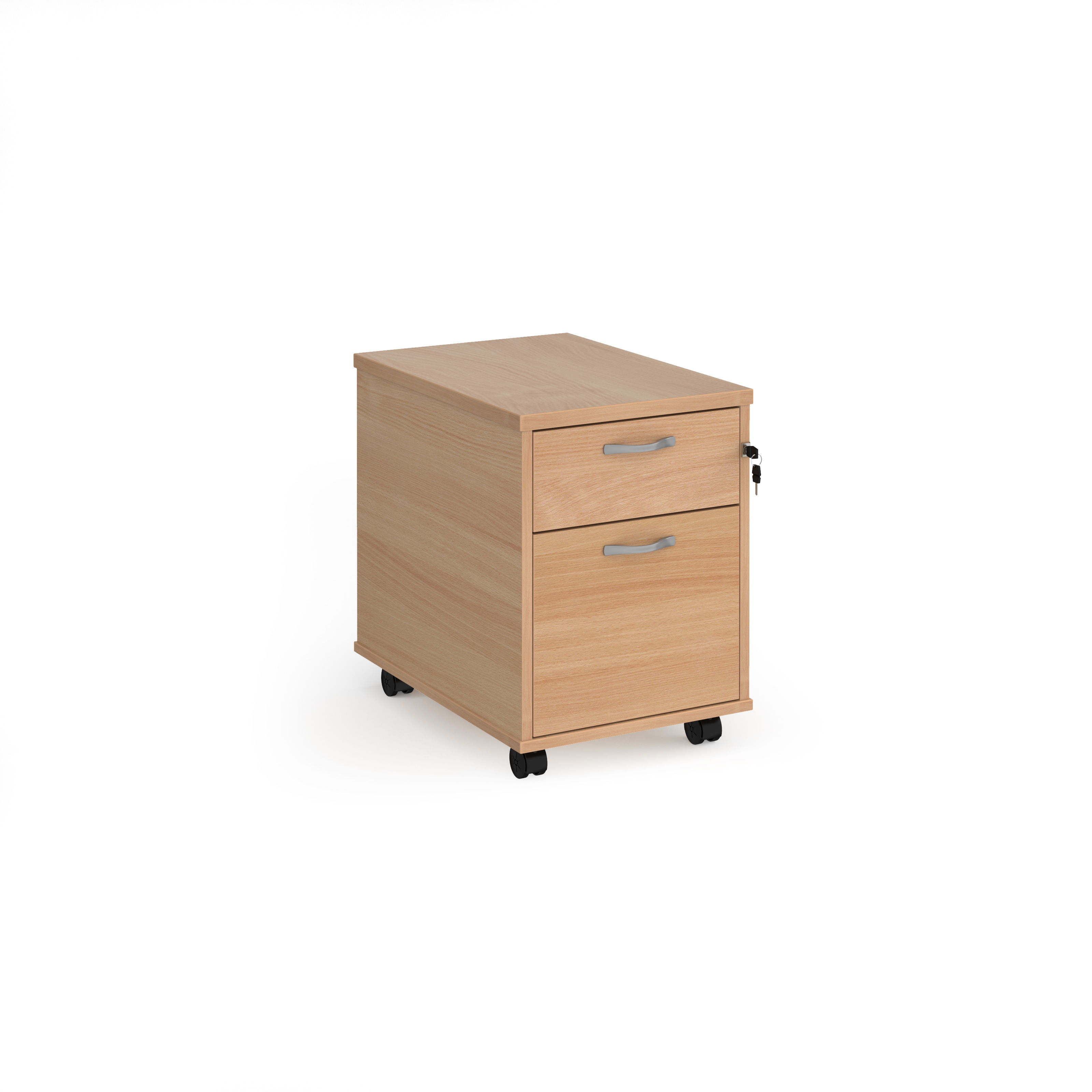 Mobile pedestal with silver handles — Beech