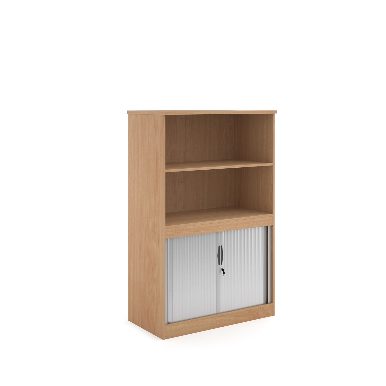Systems combi unit with tambour and open top — Beech