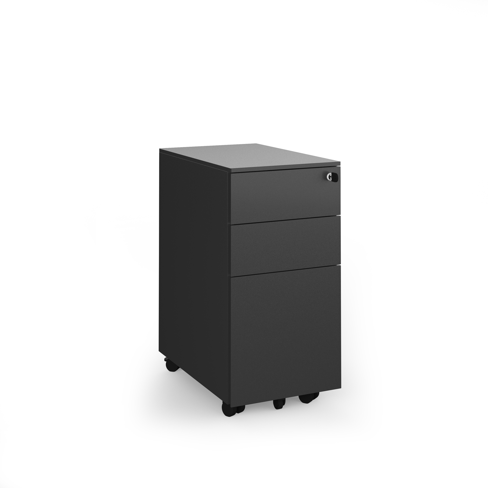 Steel 3 drawer narrow mobile pedestal