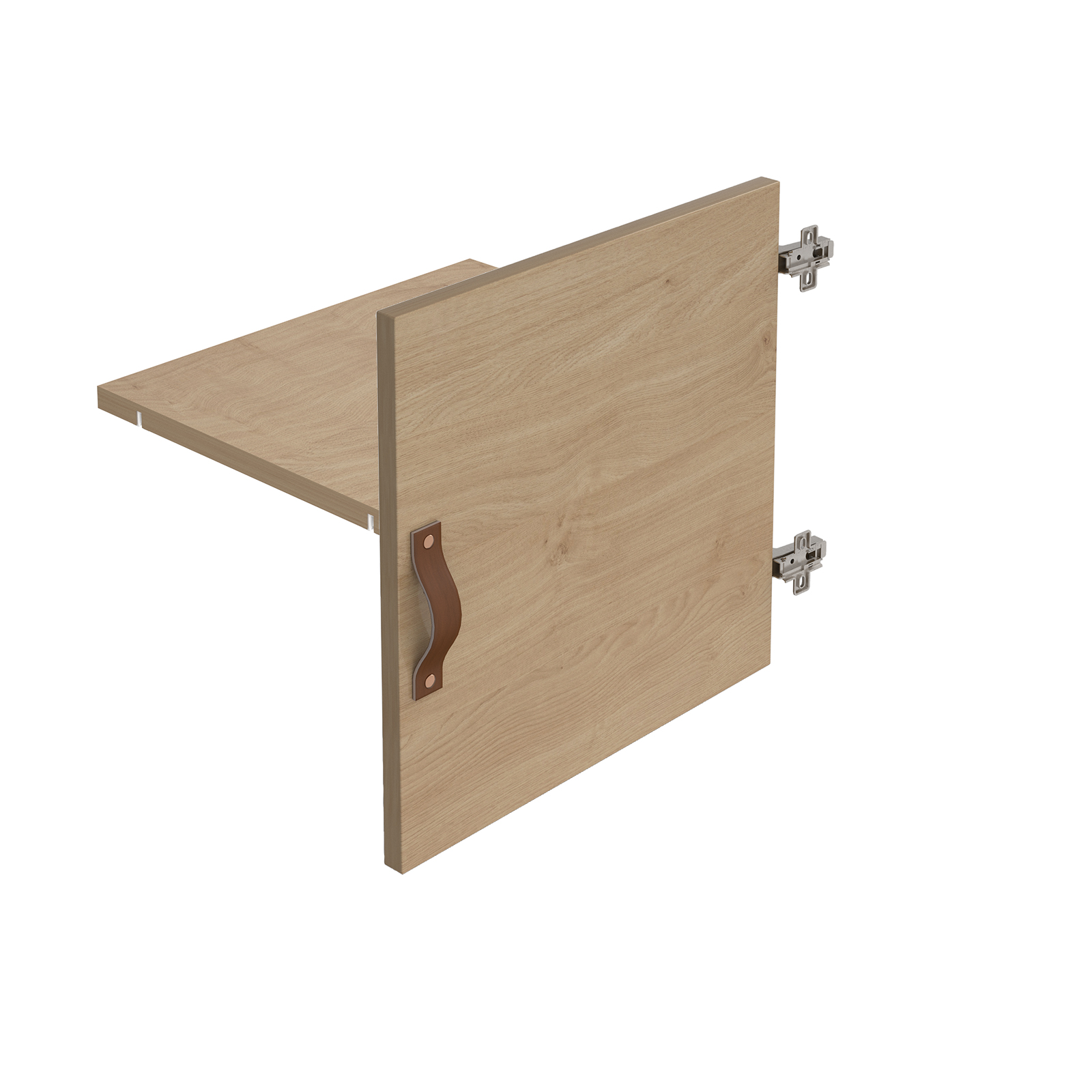 Cube storage unit insert - leather strap handle and inner shelf — Kendal Oak
