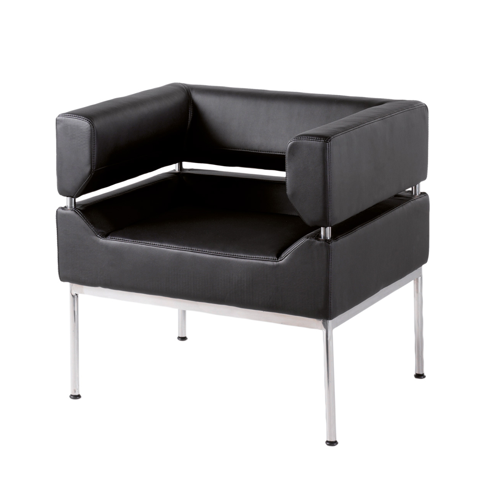 Benotto bonded leather reception seating — Black