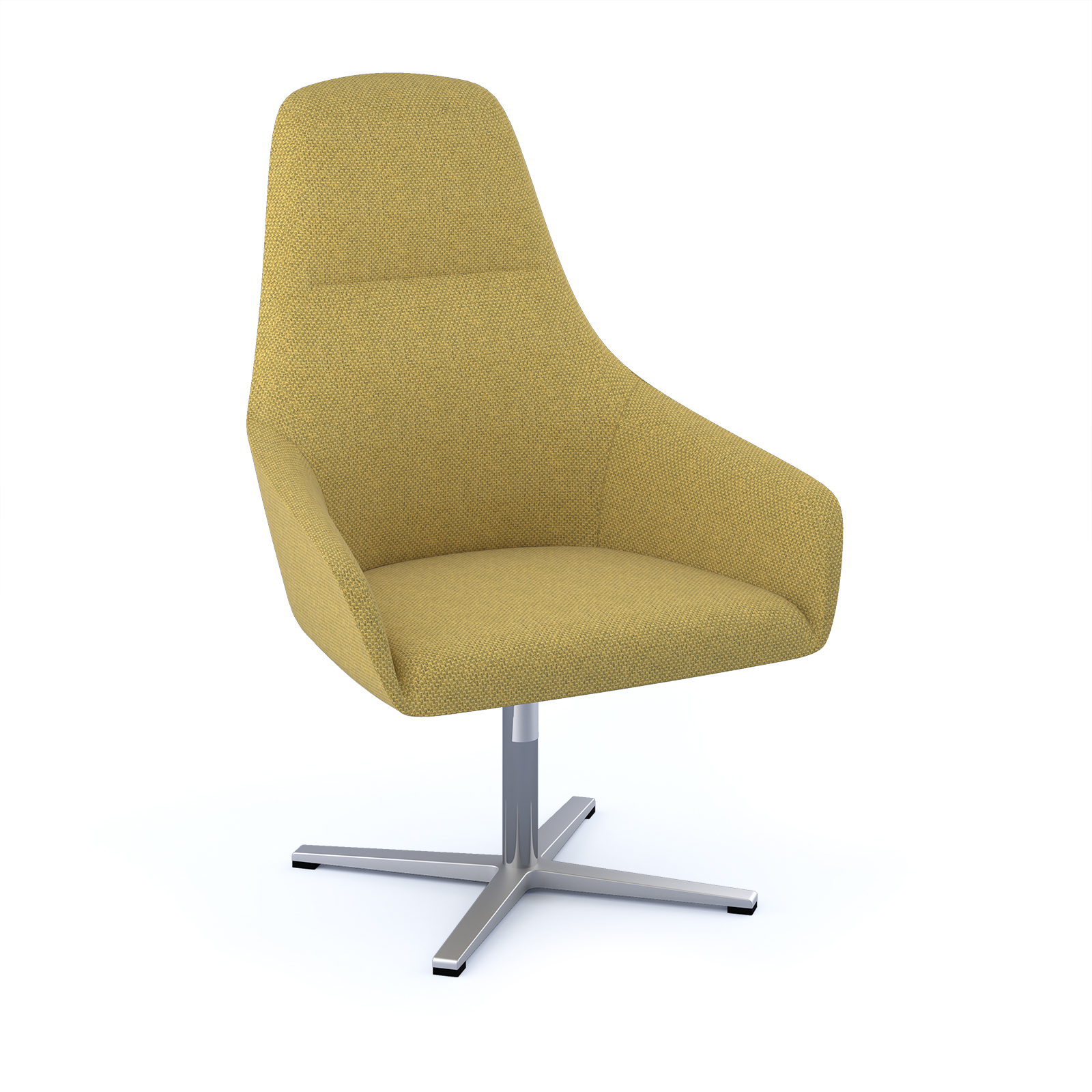Juna high back lounge chair - aluminium swivel base — Made to Order