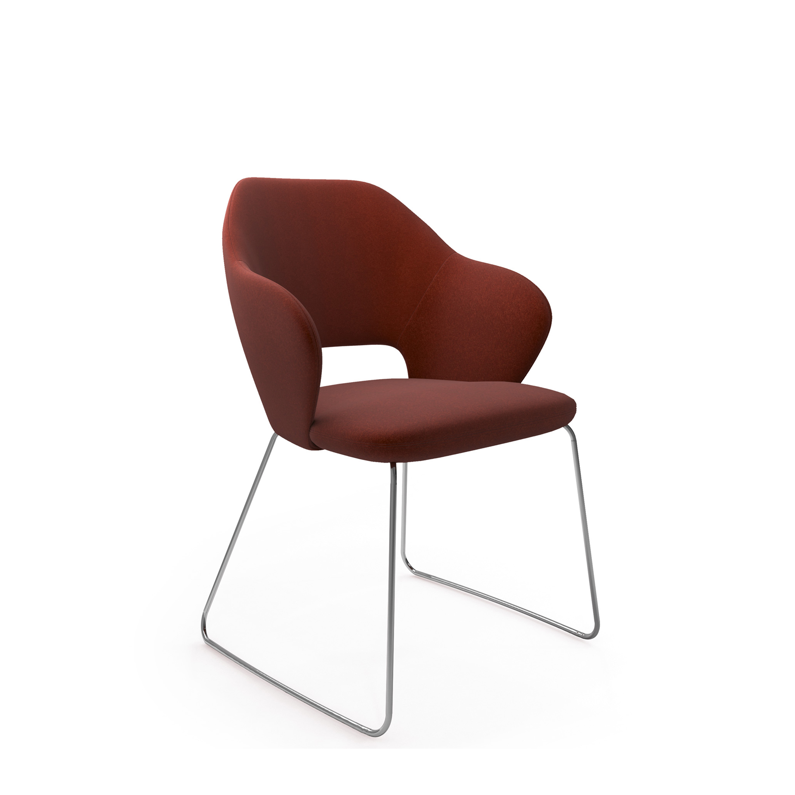 Jude contemporary lounge seating with chrome sleigh frame — Made to Order