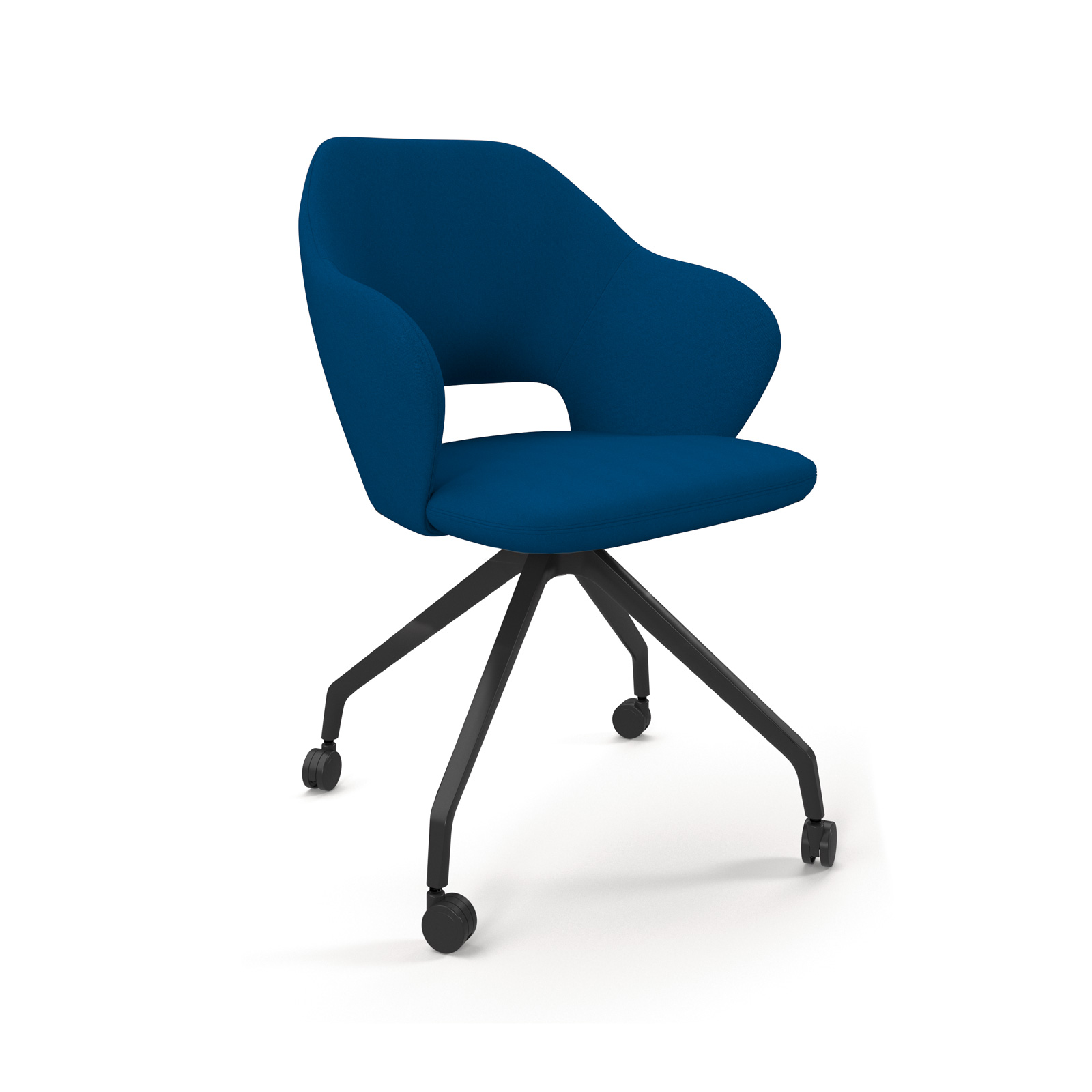 Jude contemporary lounge seating with black pyramid base with castors — Made to Order