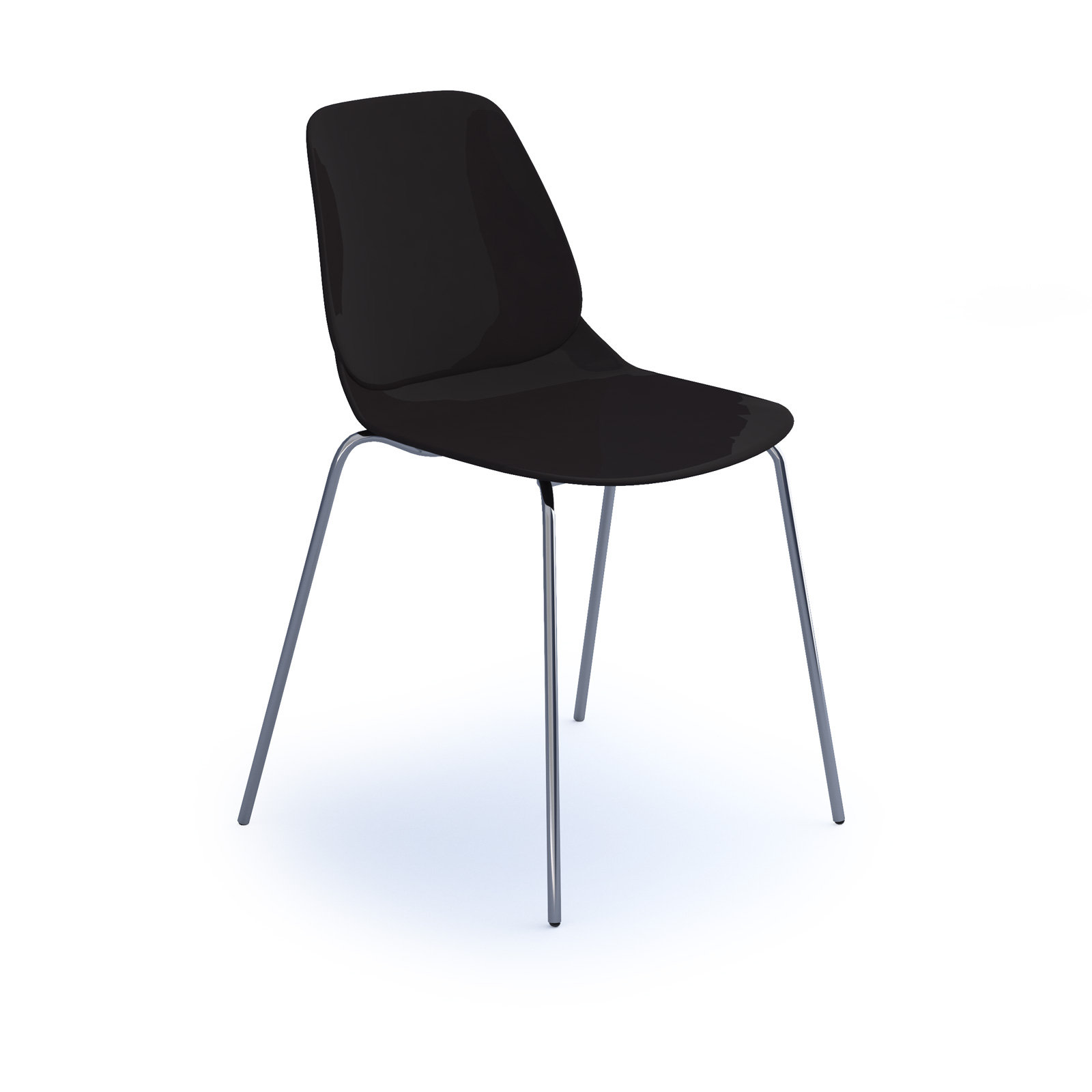 Strut multi-purpose chair with chrome 4 leg frame — Black