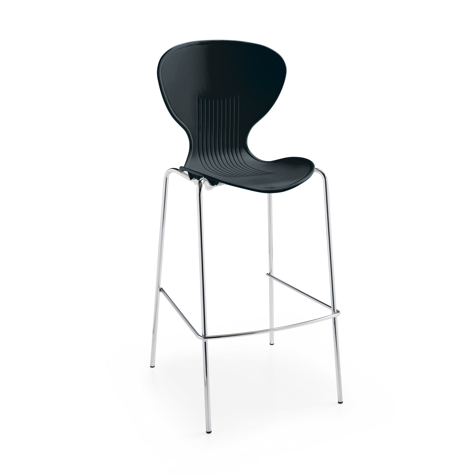 Sienna one piece shell stool (pack of 2) — Black