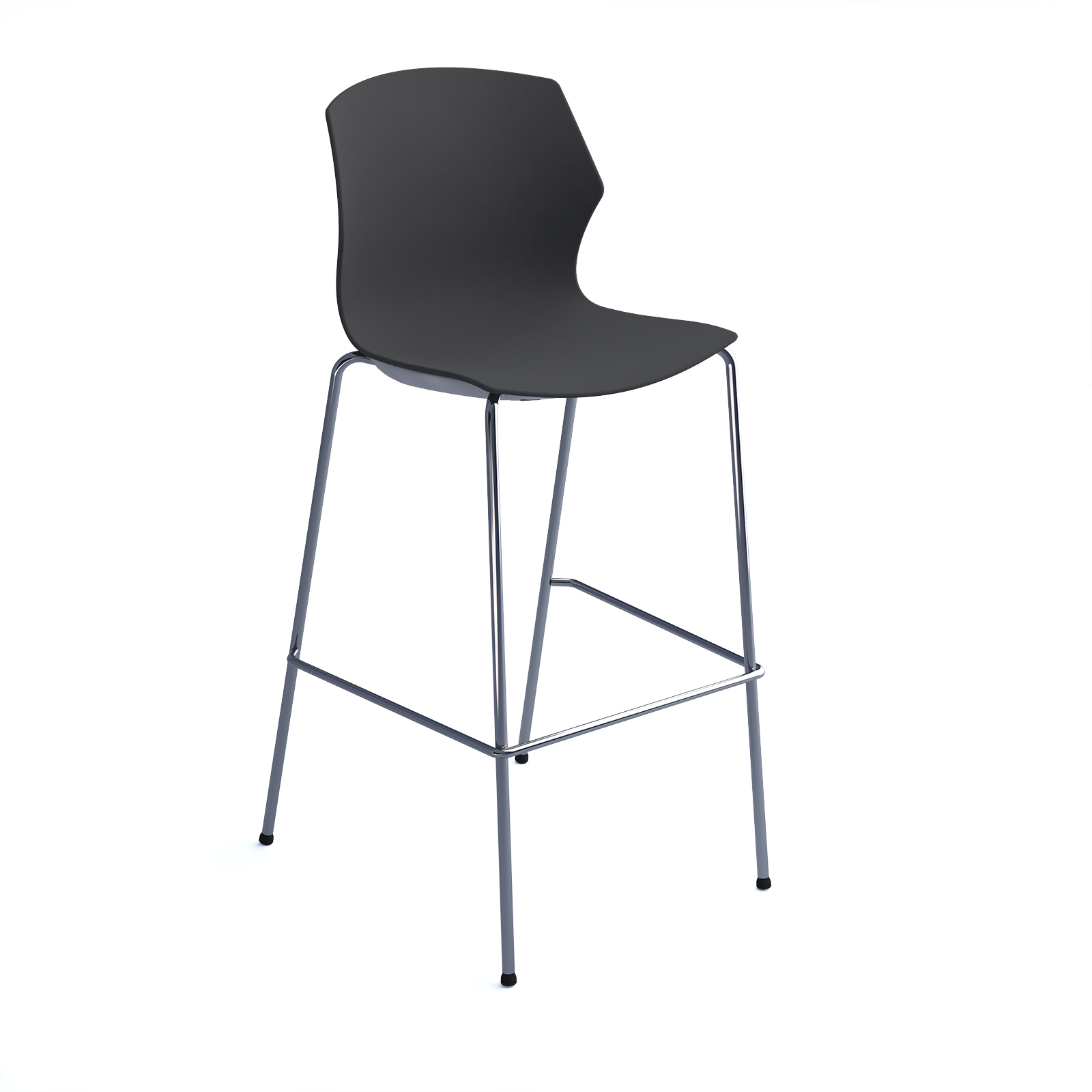 Roscoe high stool with chrome frame — Charcoal Grey