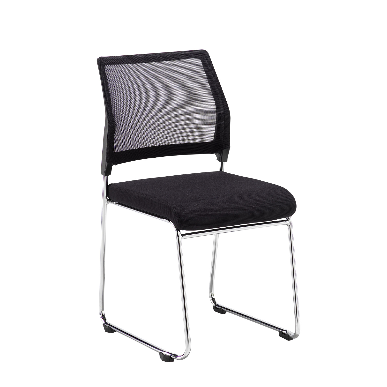 Quavo mesh back meeting chair (pack of 4) — Black