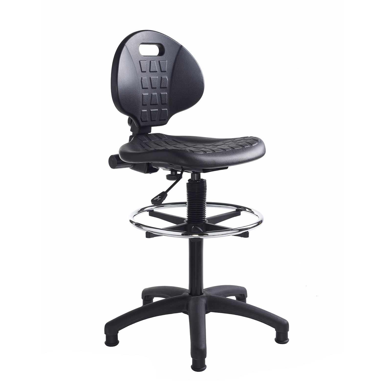 Prema polyurethane industrial operators chair — Black