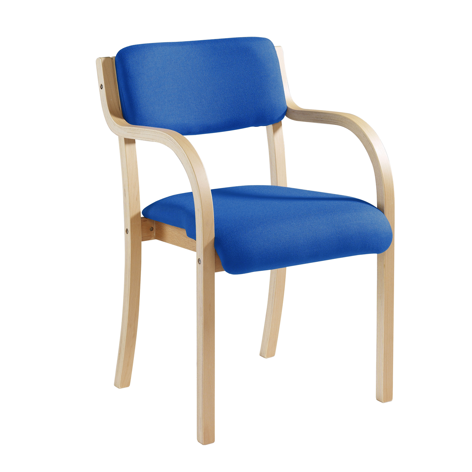 Prague wooden frame conference chair — Blue