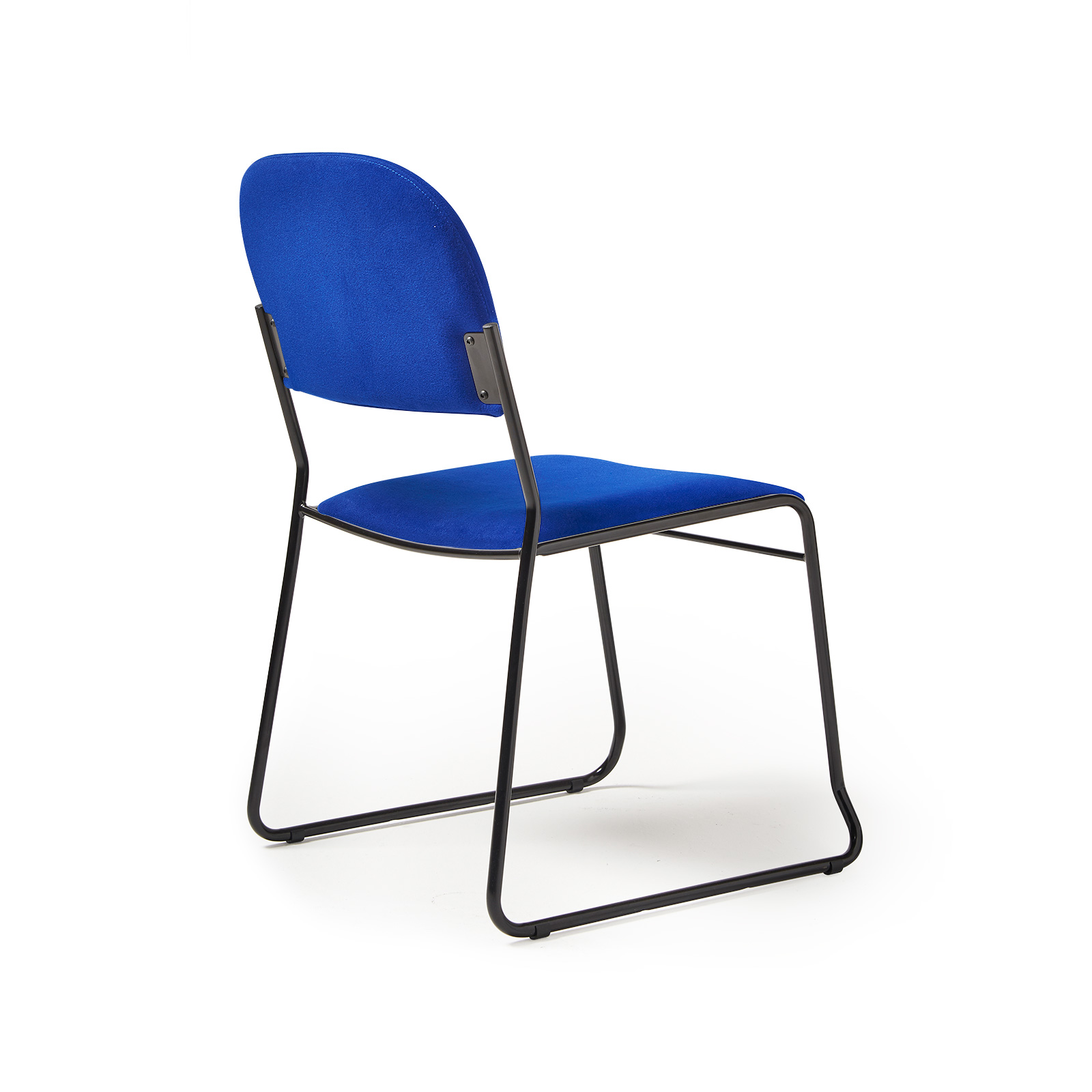 Multipurpose fabric stacking chair with chrome frame - Blue
