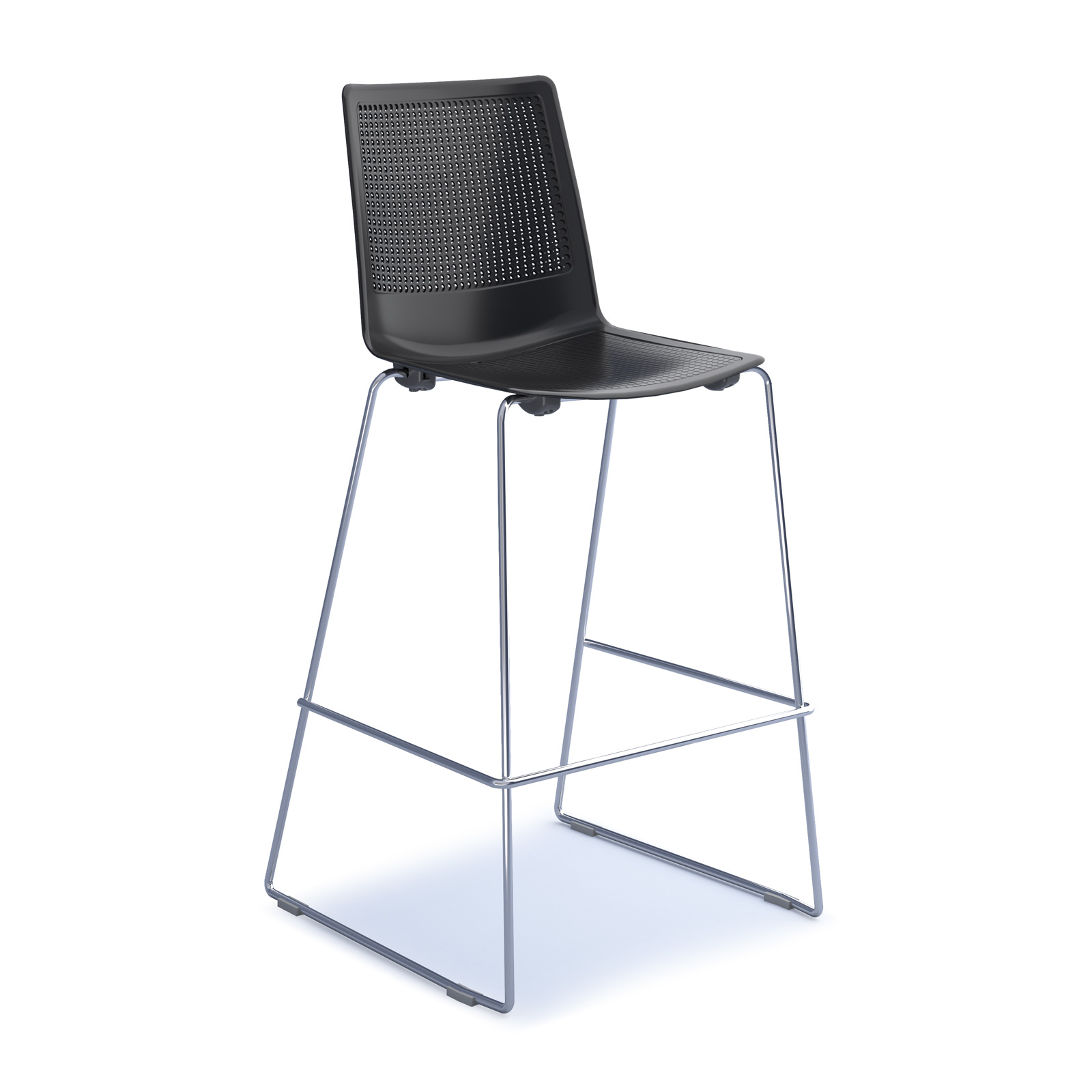 Harmony multi-purpose stool with sled frame — Black