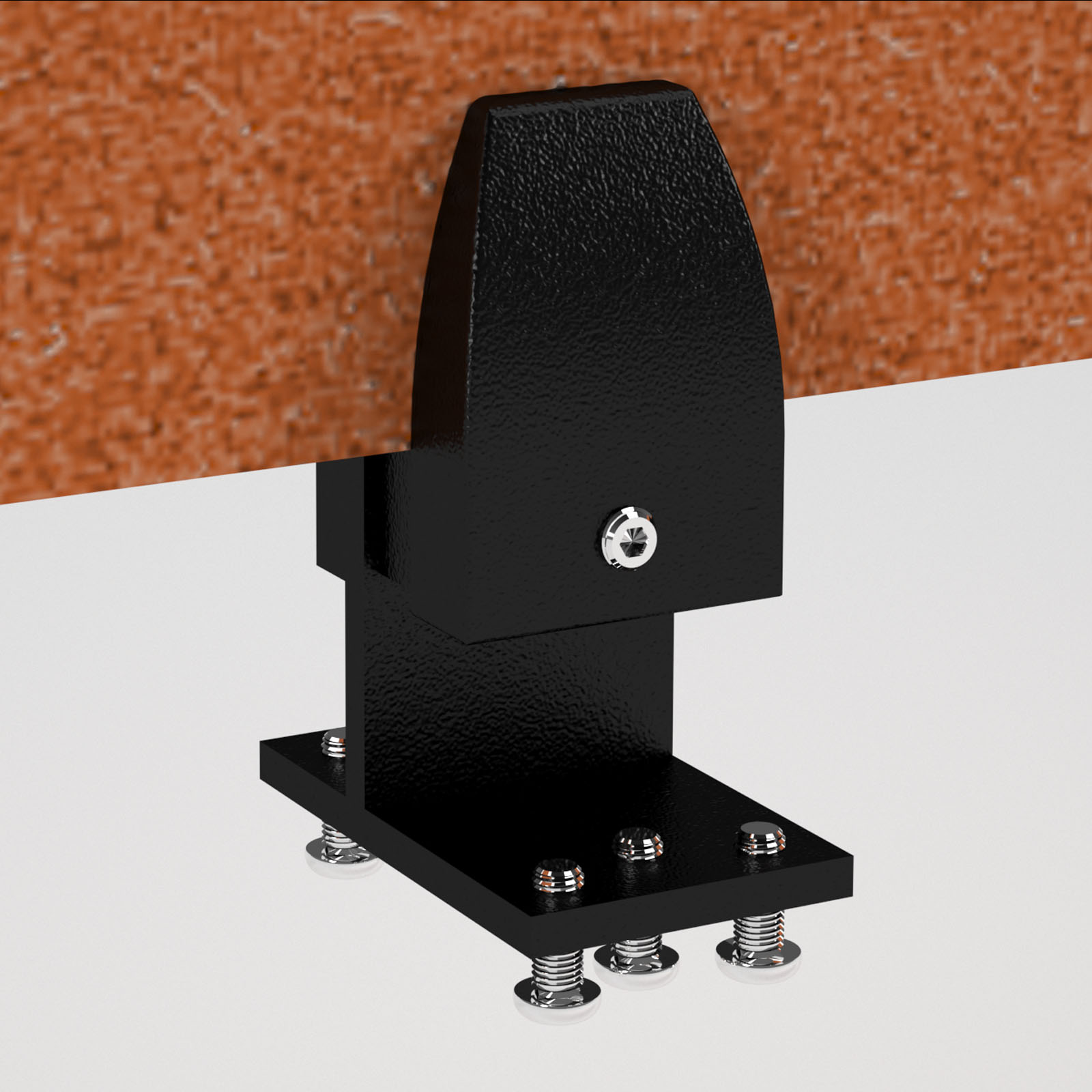 PET Double desk screen clamp bracket — Black