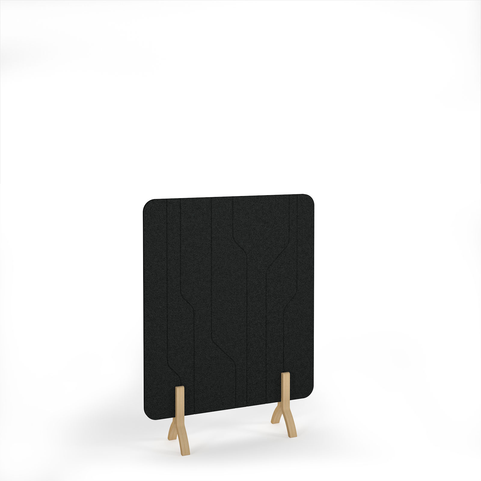 Grain Accoustic Floor Standing Screen Wooden Legs — Black