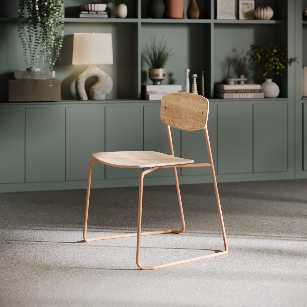 Faye Side Chair - Sled in a warm contemporary interior