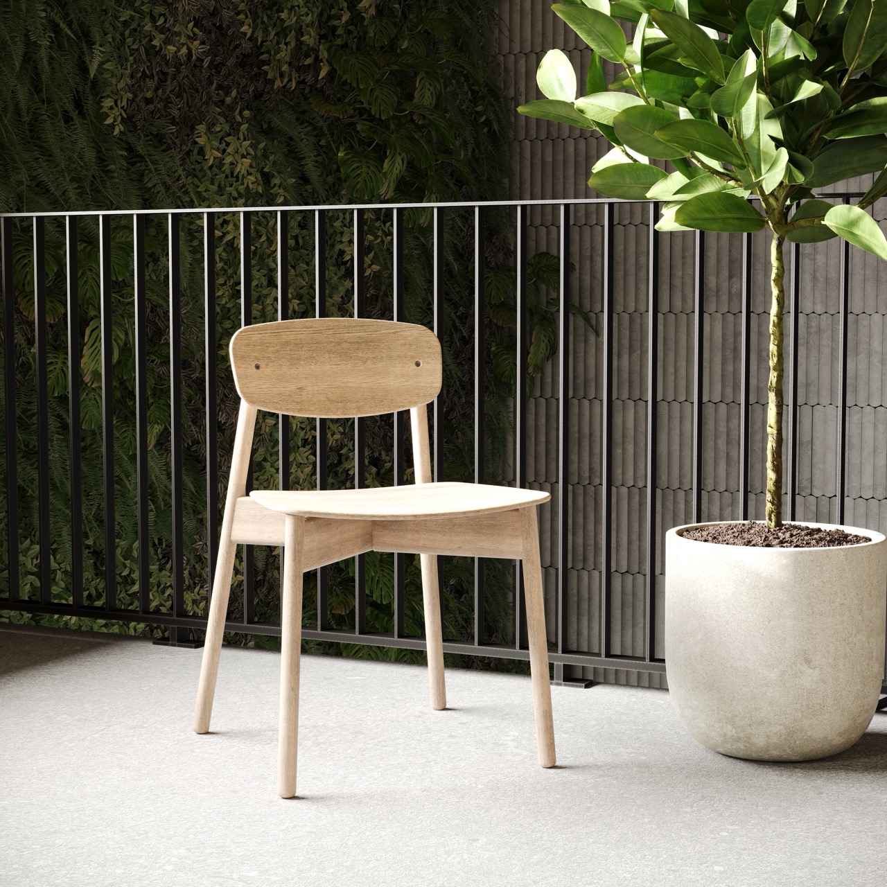 Faye Side Chair - 4 Leg Wooden in a warm contemporary interior