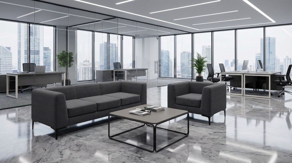 Cube 3 Seat Sofa in a warm contemporary interior