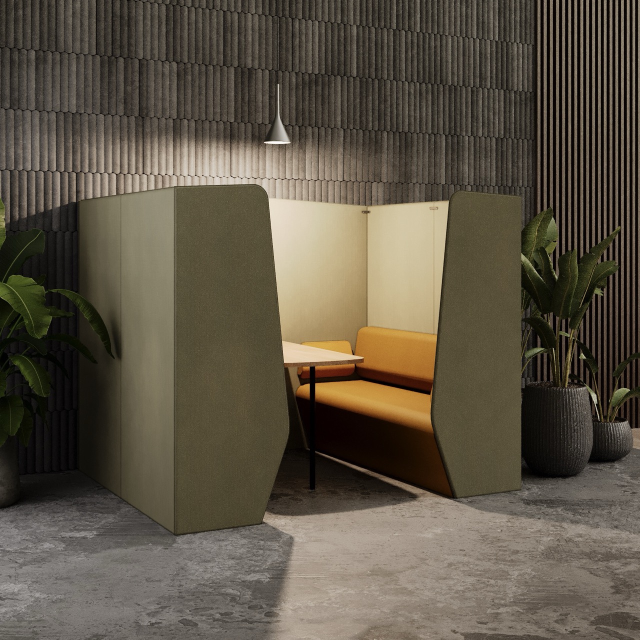Plats 4 Seater - High Back in a warm contemporary interior