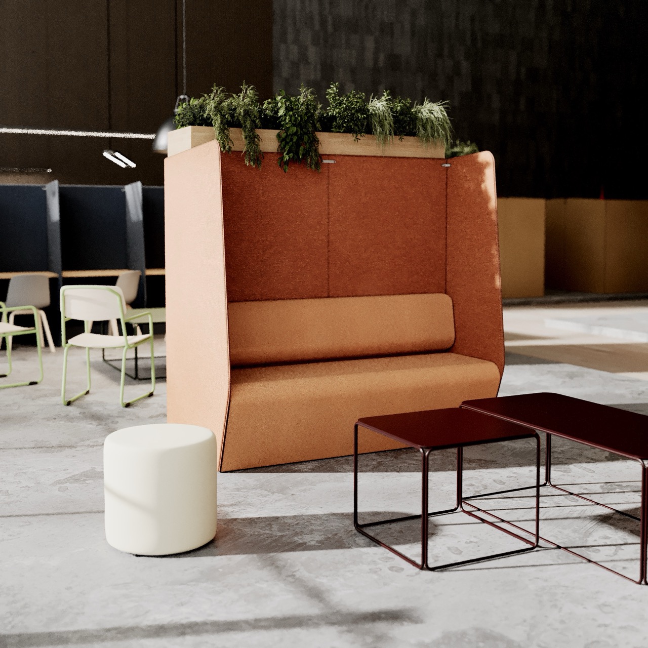 Plats 2 Seater - High Back in a warm contemporary interior