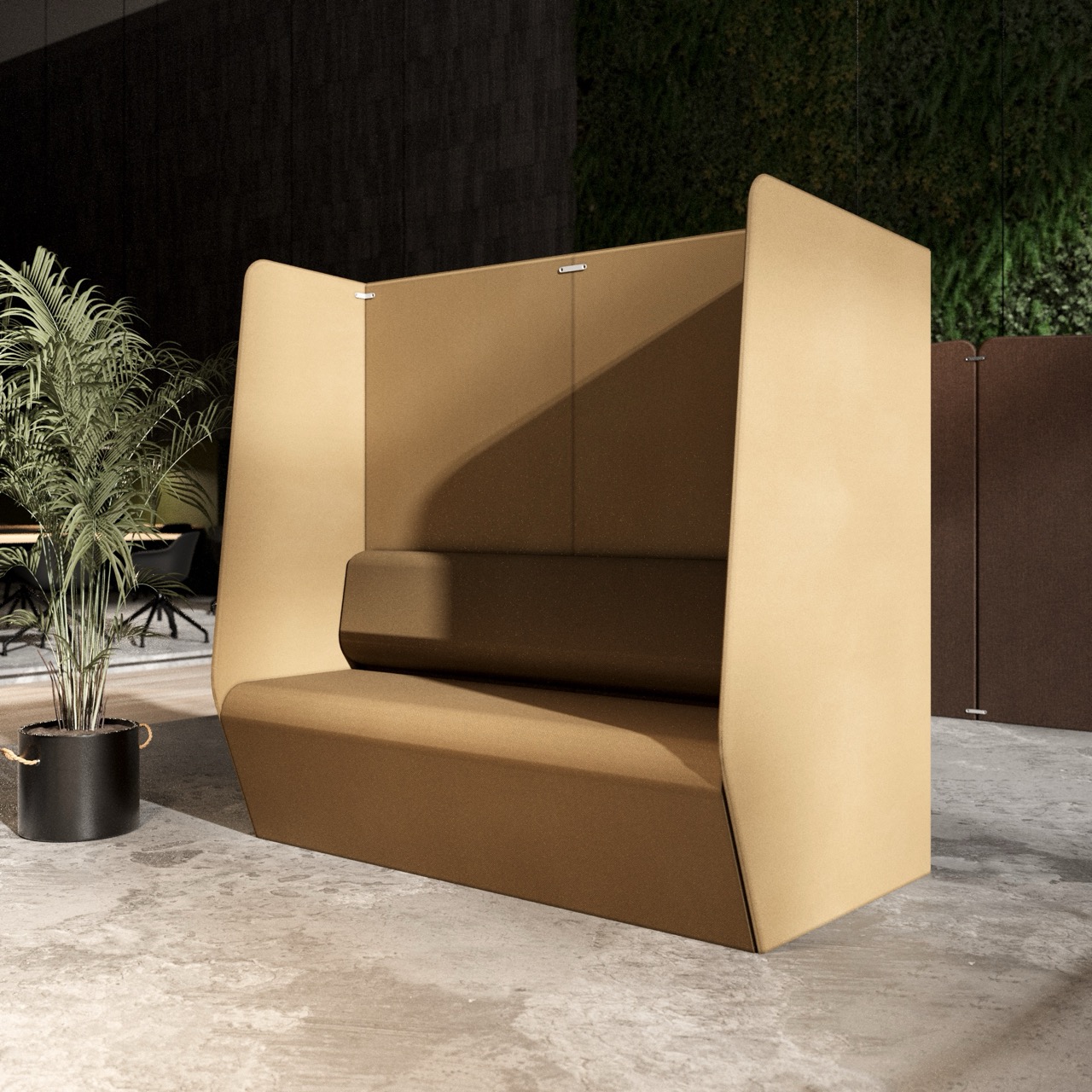 Plats 3 Seater - High Back in a warm contemporary interior