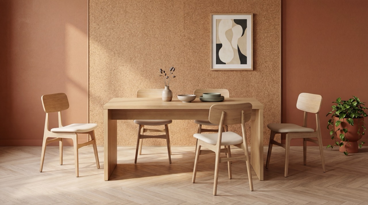 Collaboration Table in a warm contemporary interior