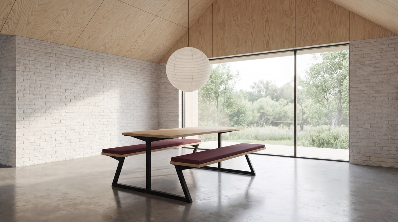 Table & Bench Set in a warm contemporary interior