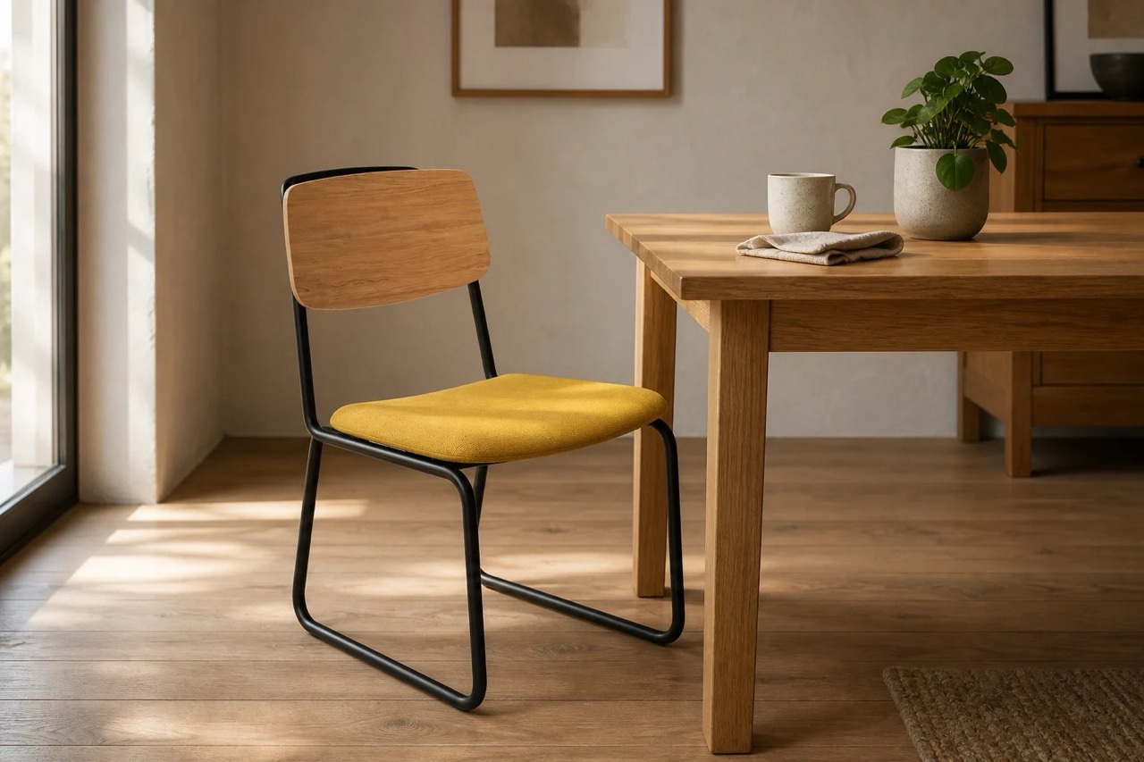 Antalya Side Chair - Sled in a warm contemporary interior