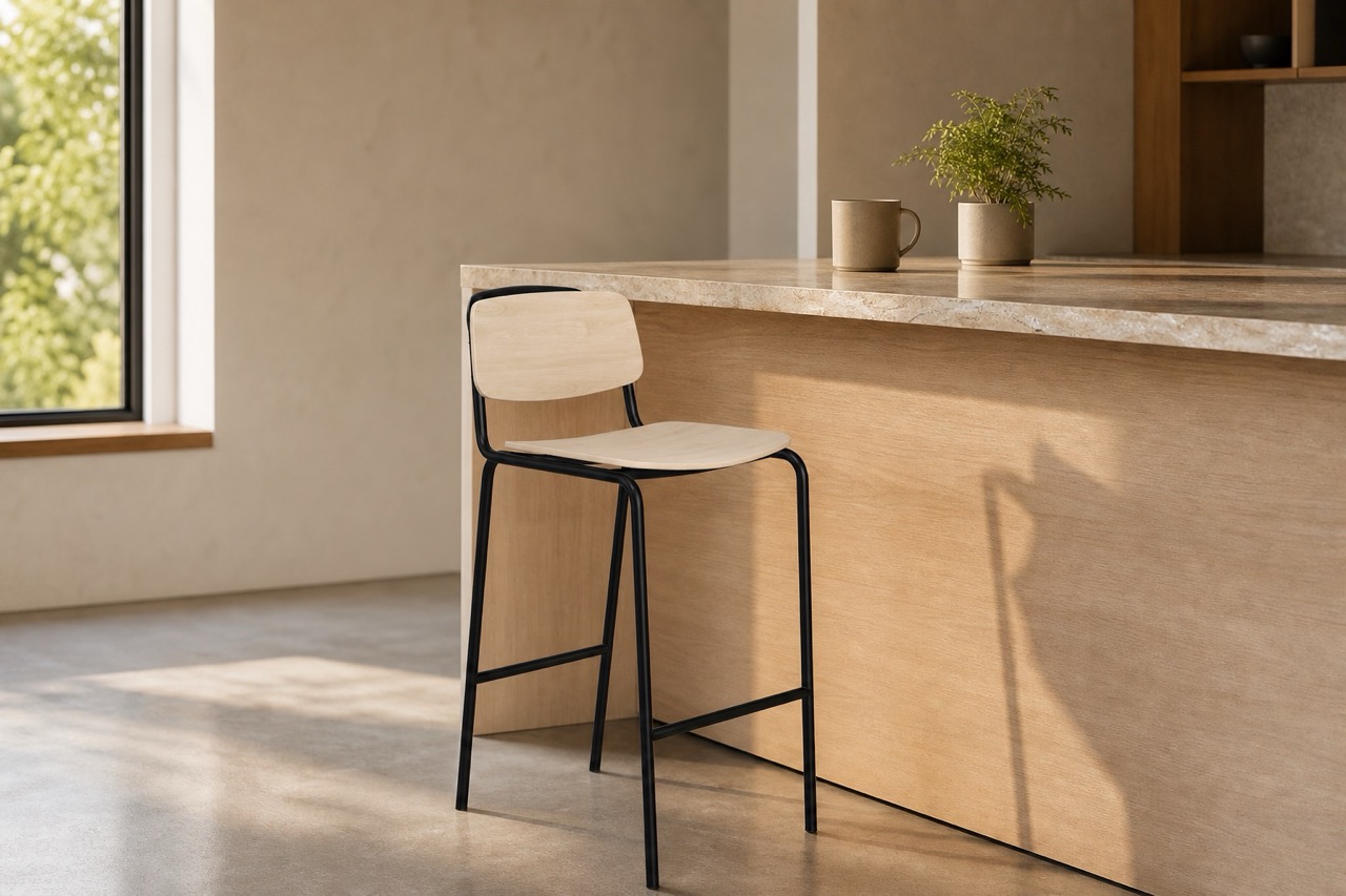 Antalya Bar Stool - 750 in a warm contemporary interior