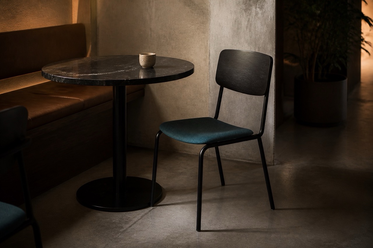 Antalya Side Chair - 4 Leg in a warm contemporary interior