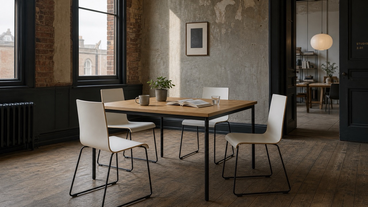 Meeting Table - Rectangle Top in a warm contemporary interior