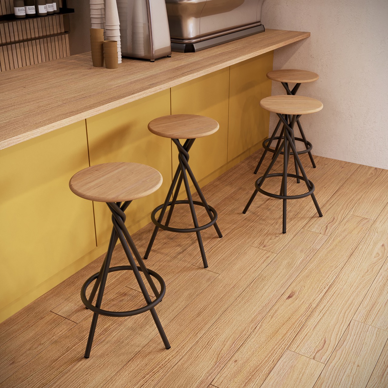 Twyst Bar Stool - Low by ØRN Furniture